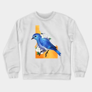 Idaho Mountain Bluebird and Syringas Crewneck Sweatshirt